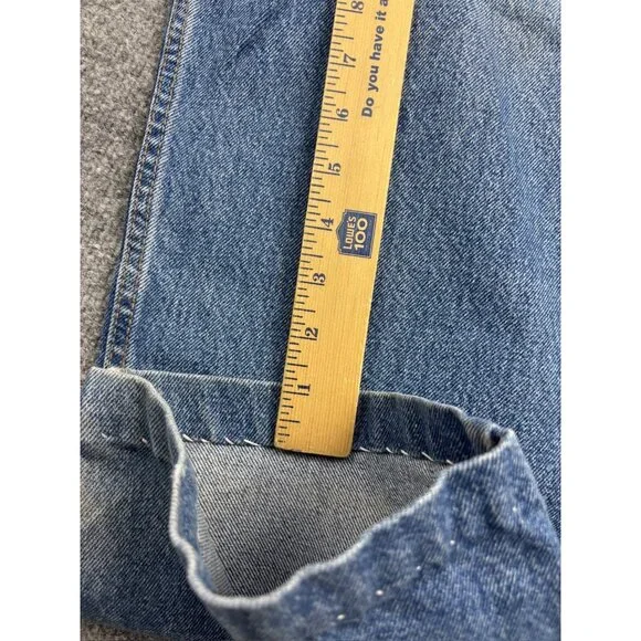 Vintage Levi's 540 Relaxed Jeans Men's W40 Blue Denim Tapered Leg Leather Patch - Picture 8 of 13